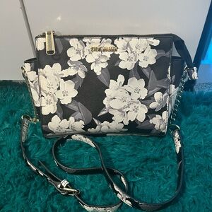 Steve Madden Black and White Floral Crossbody Bag